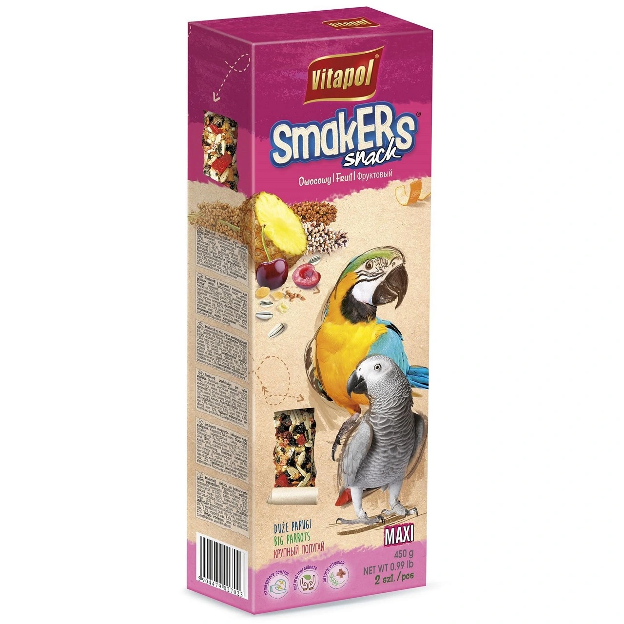 Vitapol Smakers XXL Papegøje Tropefrugt 2 stk 450 Gram